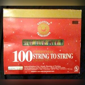 YULETIDE TRADITIONS 100 CHRISTMAS STRING TO STRING Mini Lights SET